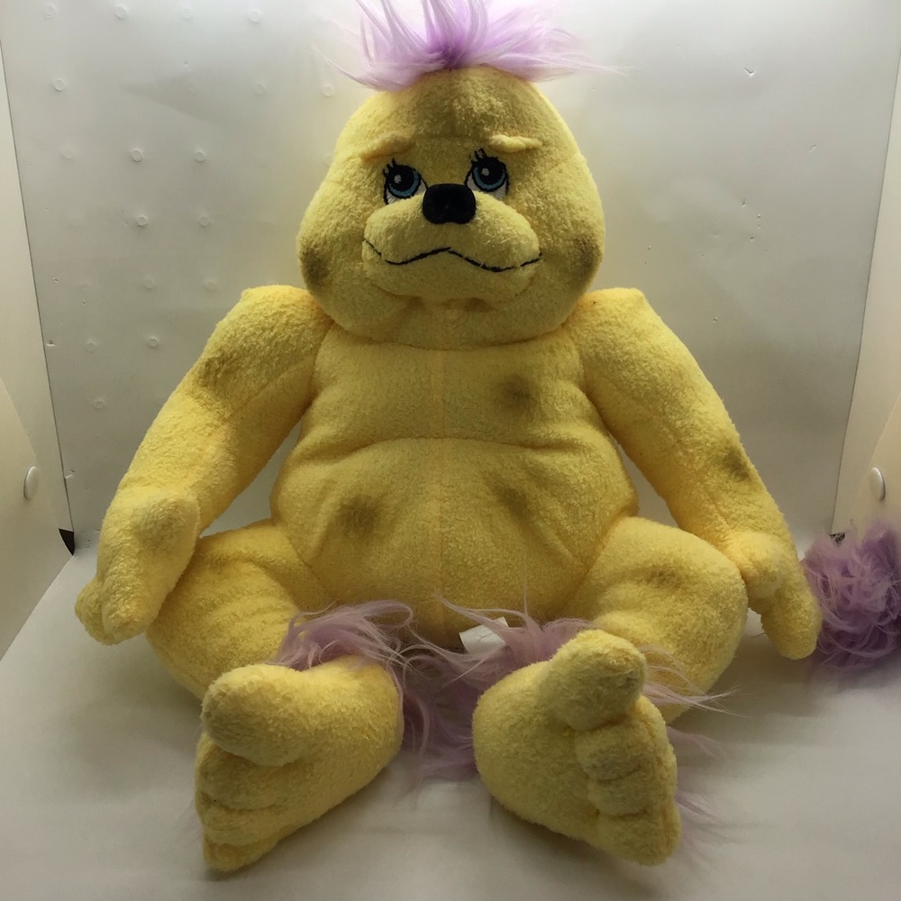 Very Rare Tuck in Time Yellow Purple Plush Stuffed Animal Unknown Character